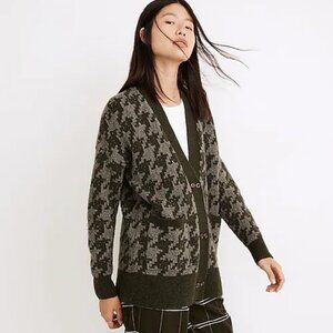 Madewell Allston Houndstooth Cardigan - M